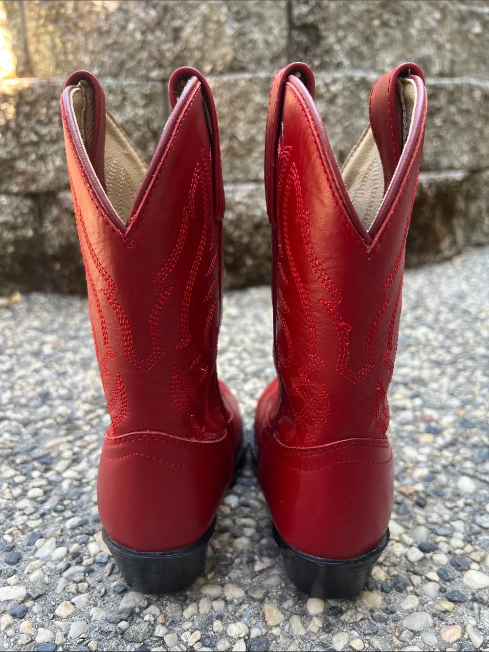 Kids Red Western Cowgirl Boots - Cowgirl Leather Riding Boots